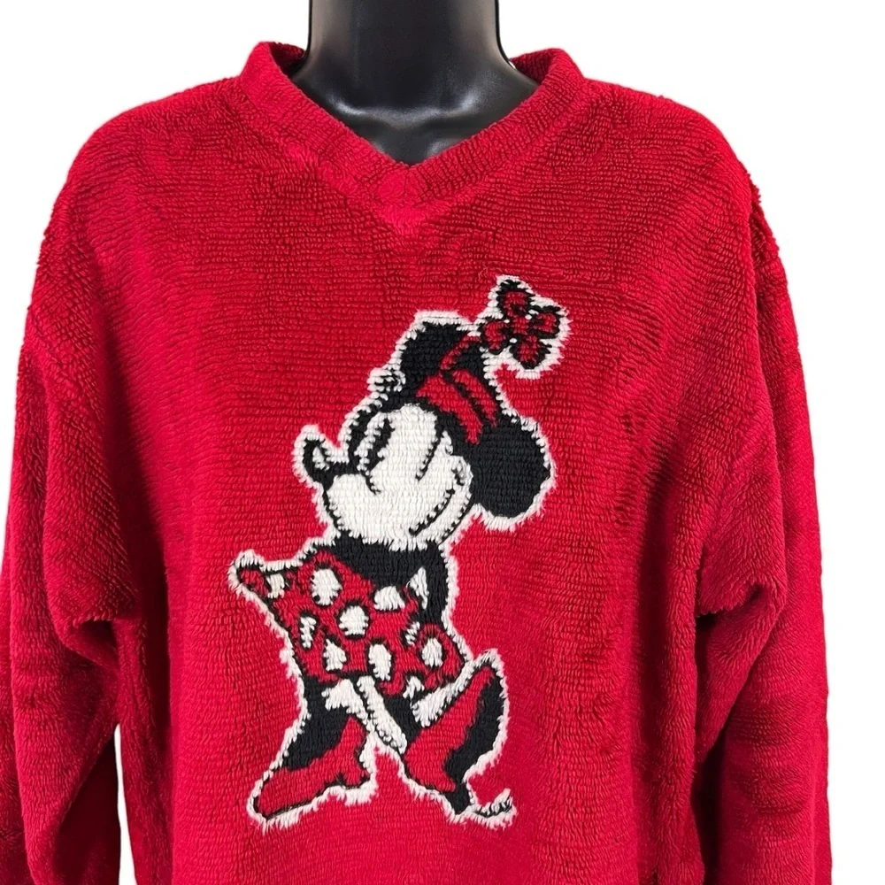 Vintage Walt Disney World Minnie Mouse Plush Pullover Acrylic Sweater